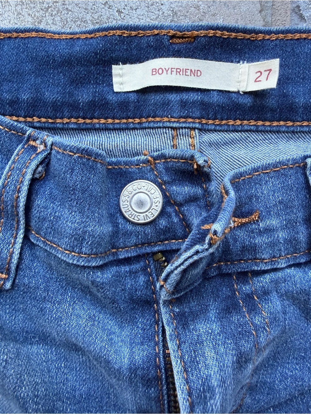 Levi's Boyfriend Jeans in Classic Blue Denim